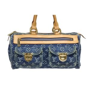 Louis Vuitton Neo Blue Denim Monogram Handbag Indigo Speedy